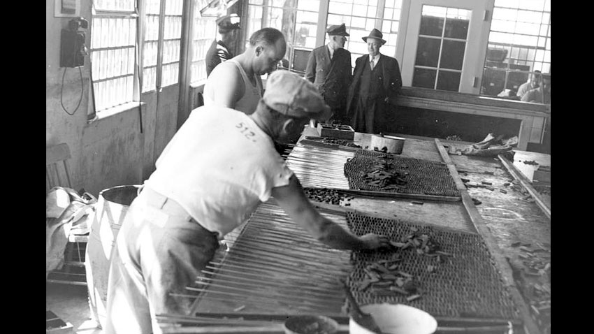 Alcatraz Prison in San Francisco, California, USA - Inmates in a shop