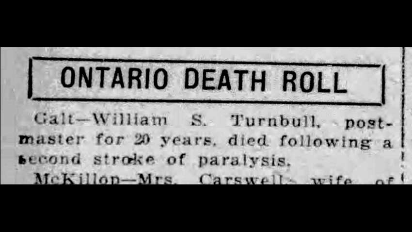 Legend of Emily in Cambridge’s Old Post Office - William S. Turnbull Death Roll